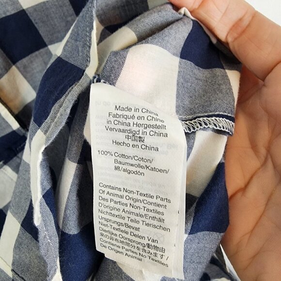 J. Crew Mercantile Gingham Cuffed Top XS - Picture 6 of 6